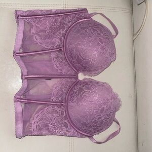 (1) Victoria Secret Bombshell add 2 cups push up lace corset top